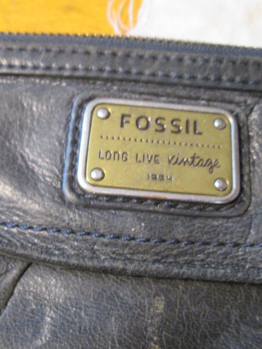 vtg 90s long  live vintage Fossil wallet black soft leather clutch bifold